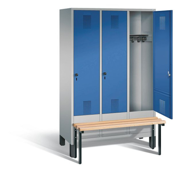 C+P Evolo garderobe, H1850xB1200xD815mm, kleur: wit aluminium / gentiaanblauw, 48030-32 S10147