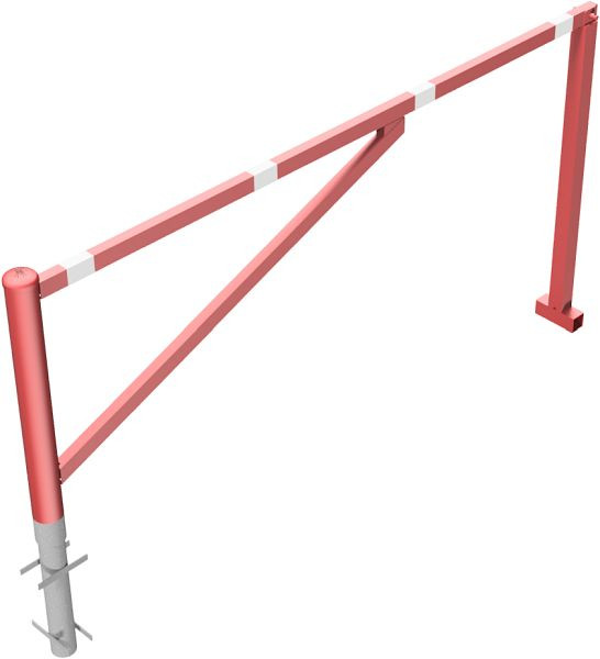 Schake draaihek, om in beton te plaatsen, thermisch verzinkt en rood gecoat, dagbreedte: 2500 mm, voor hangslot, 413_250VB
