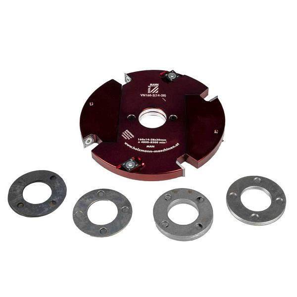 Holzmann afstelgroefmachine met tussenringen, verstelbereik: 14-28 mm, VN160-2(14-28)