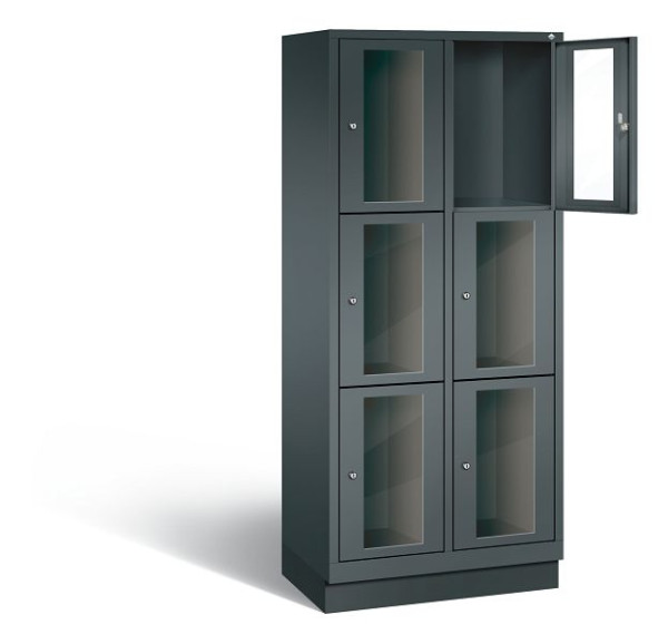 C+P Schließfachschrank Classic, 6 Fächer, H1800xB810xT500 mm, Anthrazit, 8020A223 S10025