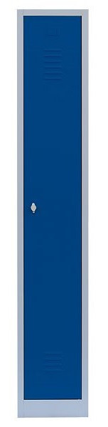 Lüllmann stalen kledingkast/garderobe, 1800 x 315 x 500 mm, lichtgrijs/gentiaanblauw, 510111