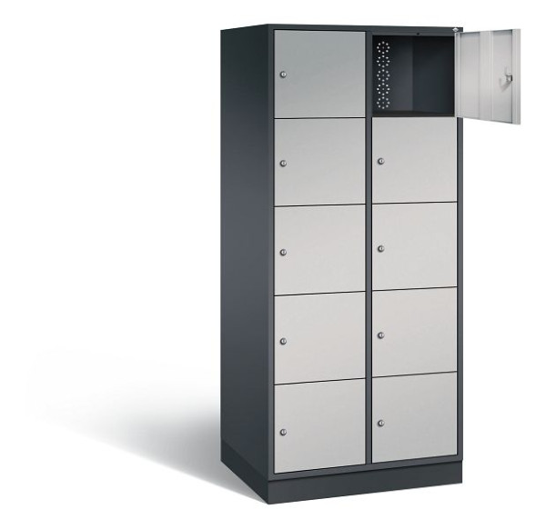 C+P XL lockerkast Intro, H1950xW820xD590mm, kleur: zwart-grijs/wit aluminium, 8570-203 S10029