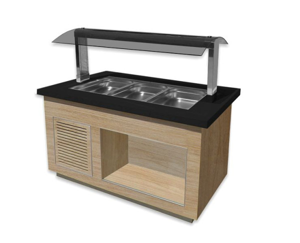 Saro warm buffet voor 3x 1/1 GN, model Premium Line SB-H130 EIKEN, 366-2600