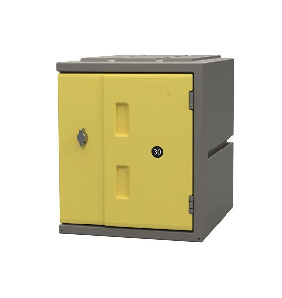 Lotz kunststof locker 450 Kunststof locker, hoogte: 450 mm, gele deur, draaigrendelslot, 221450-05