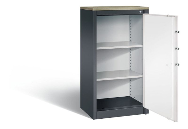 C+P brandbeveiligingskast Certos, H1226xB650xD500mm, kleur: zwartgrijs / verkeerswit, dagschoot, 3 OH, 1160-000 S10415