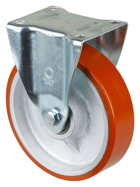 BS rollen transportrol, vaste rol, wielbreedte 50 mm, wiel-Ø 200 mm, draagvermogen 450 kg, gegoten polyurethaan 95 Shore A, gegoten, kogellager, L410.C10.202