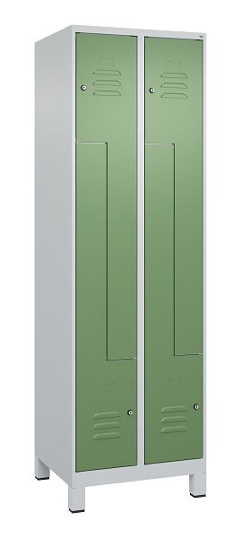 C+P Z-Spind Classic PLUS, C Z-Spind, Classic PLUS, voeten, 4 vakken, 1950x600x500mm, 7035/6011, cilindersloten, 080013-204 S10021