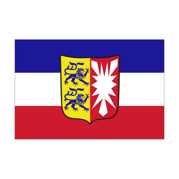 Stein HGS HGS deelstaatvlag Sleeswijk-Holstein, 100 x 150 cm (liggend formaat), met touw en lus, FlagTop 160 g/m², voor vlaggenmasten 6 m, zonder ajoursteek, 26641
