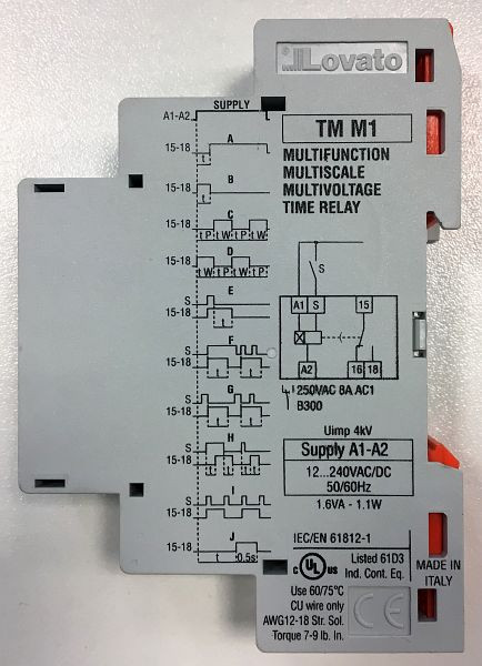 ELMAG multifunctioneel tijdrelais voor stroomgeneratoren, b.v. voor voorverwarmingsapparaat dieselgenerator met PDM112V-240V AC/DC 1 divisie unit breed, 9503321