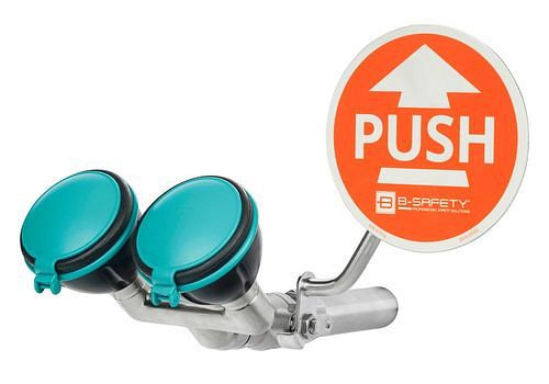 B-SAFETY oogdouche met 2 douchekoppen 45°, RVS, wandmontage, inbouw, BR 210095, DVGW, 305252