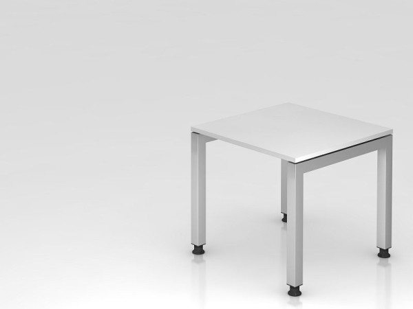 Hammerbacher bureau U-voet vierkant 80x80cm wit, rechthoekige vorm, zwevende plaat, VJS08/W/S