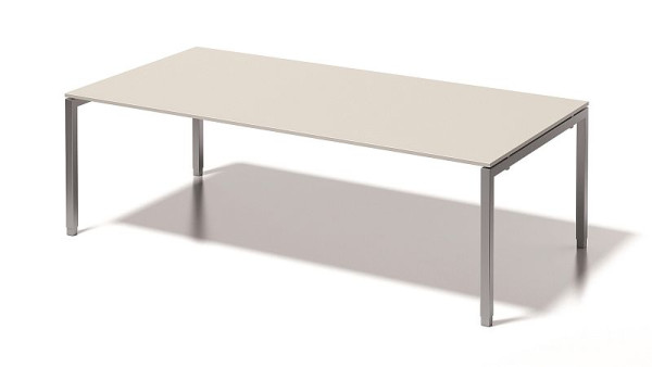 Bisley Cito directiewerkplek/vergadertafel, 650-850 mm in hoogte verstelbaar U-frame, H 19 x B 2400 x D 1200 mm, grijswit/zilver, DUH2412GW355