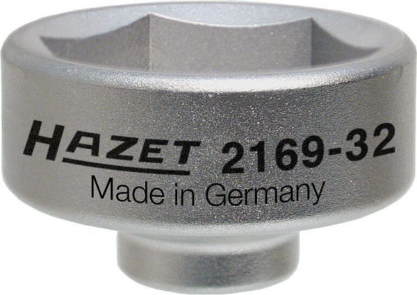 Hazet oliefiltersleutel, hol vierkant 10 mm (3/8 inch), buitenzeskantprofiel, 43 mm, 2169-32