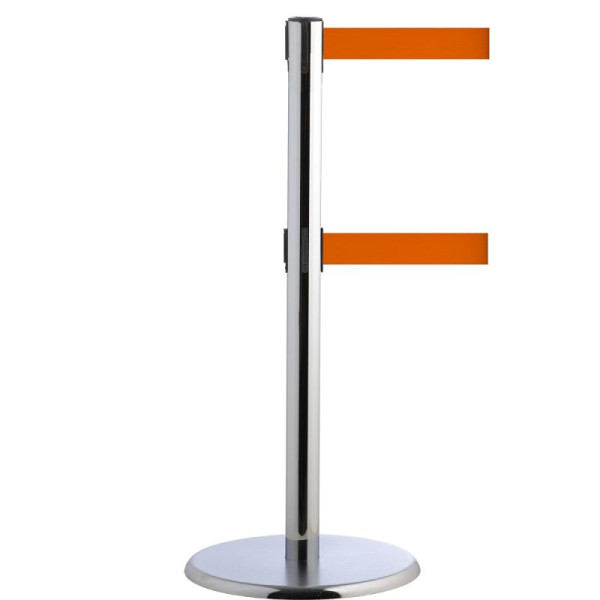 Stein HGS HGS personengeleidingssysteem -P-Line Duo-, chroom, oranje, met riemeindstuk (standaard), riemlengte: 2 x 4 m, 14151-1502