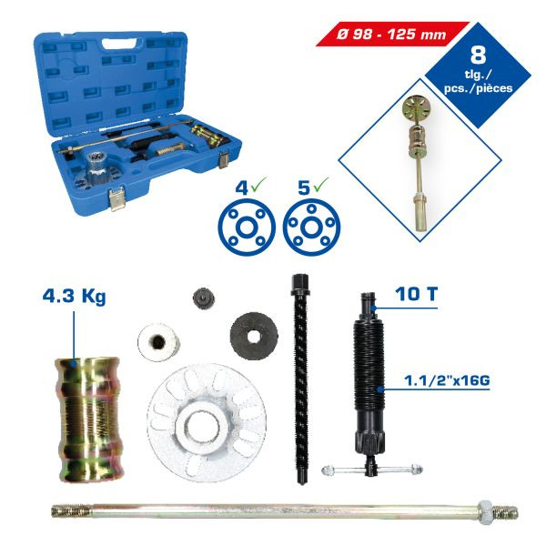 Brilliant Tools 8-delige hydraulische aandrijfastrekkerset BT671200