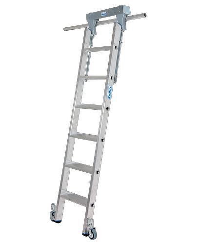 Krause trapladder, aluminium, verrijdbaar, met railsysteem, 6 treden, 257500