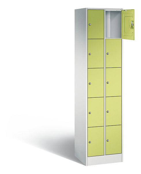 C+P lockerkast serie 8070, H1950xB460xD480mm, kleur: lichtgrijs / virid groen, 80700-20 S10400