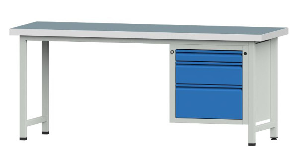 ANKE werkbanken combinatie werkbank, model 730 E, 2000 x 700 x 850 mm, RAL 7035/5012, UBP 50 mm, 510.813