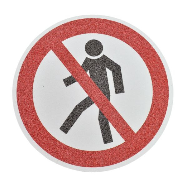 m2 antislipbekleding Vloermarkering symbool "Voetgangers verboden" cirkel 400mm, MBMK001400