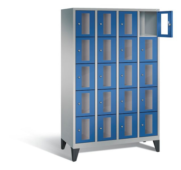 C+P lockerkast Classic, H1850xB1190xD500mm, kleur: wit aluminium / gentiaanblauw, 8010A405 S10012