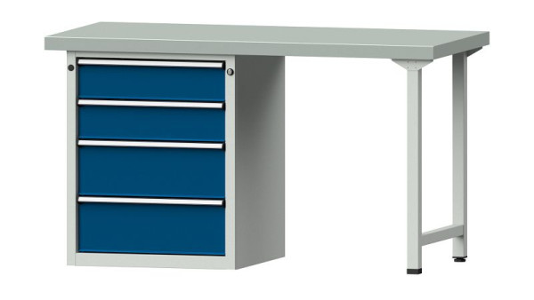 ANKE werkbanken combinatie werkbank, model 816 V, 1500 x 700 x 850 mm, RAL 7035/5010, ZBP 50 mm, 415.014