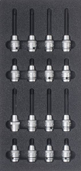 SW-Stahl werkplaatswagen assortiment, schroevendraaierinzetstukken 1/2", T-profiel, 16-delig, Z3013-22