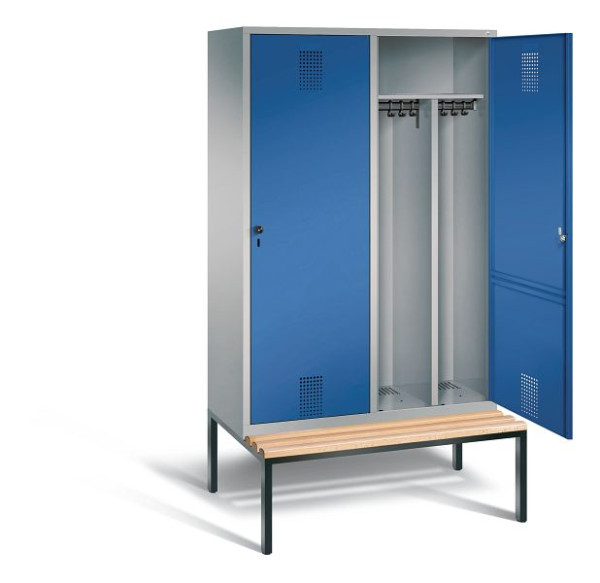 C+P zwart wit kastje Evolo, H2090xW1190xD500mm, kleur: wit aluminium / gentiaanblauw, 48250-40 S10105