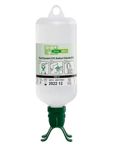 Plum Augenspülflasche DUO mit 1000 ml 0,9 %iger Kochsalzlösung (Natriumchlorid), VE: 1 Liter, 188942