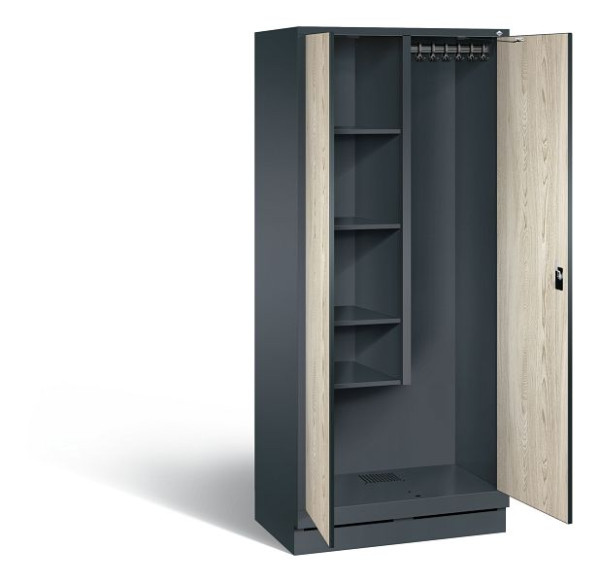 C+P reinigingsmiddelenkast Evolo, H1800xW810xD500mm, kleur: antracietgrijs / decor Sen ash, 48120-02 S10179