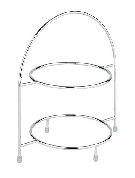 APS serveerrek, 29 x 19,5 cm, hoogte: 30 cm, hardverchroomd metaal, voor 2 borden, binnenring ca. Ø 18 cm, 33219