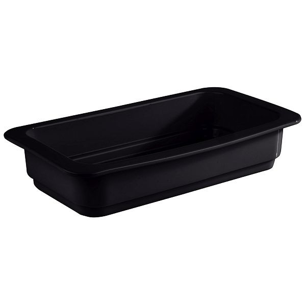 APS GN 1/3 bak, 32,5 x 17,6 x 6 cm, porselein, zwart, hittebestendig tot 220°C, 2 liter, 82281