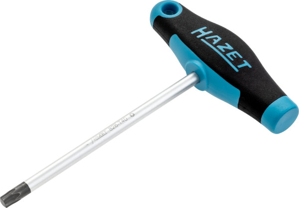 Hazet schroevendraaier, met T-greep, TORX® profiel aan de binnenkant, T40, rond blad, ergonomische HAZET 2-componenten T-greep, 828-T40