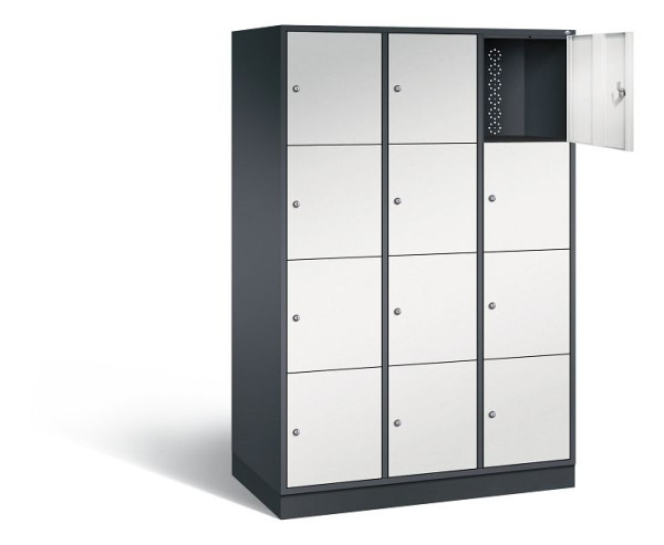 C+P XL lockerkast Intro, H1950xW1220xD590mm, kleur: zwartgrijs/lichtgrijs, 8470-303 S10080