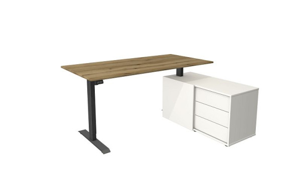 Kerkmann complete werkplek Move 1 antraciet, wit/eiken, 10217055