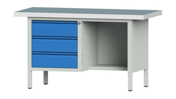 ANKE werkbanken kistwerkbank, model 303 E, 1500 x 700 x 850 mm, RAL 7035/5012, UBP 50 mm, 510.305