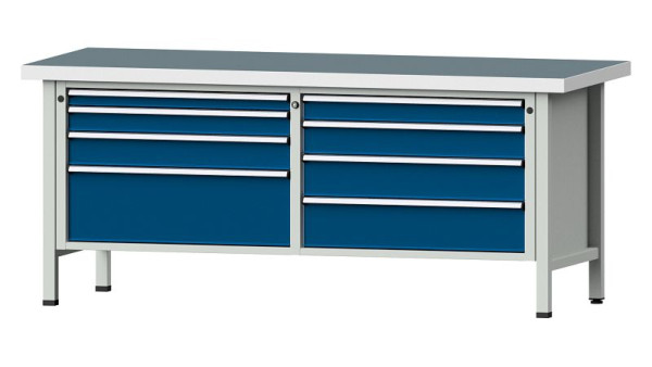 ANKE werkbanken kistwerkbank, model 144 VX, 2000 x 800 x 850 mm, RAL 7035/5010, UBP 50 mm, 330.170