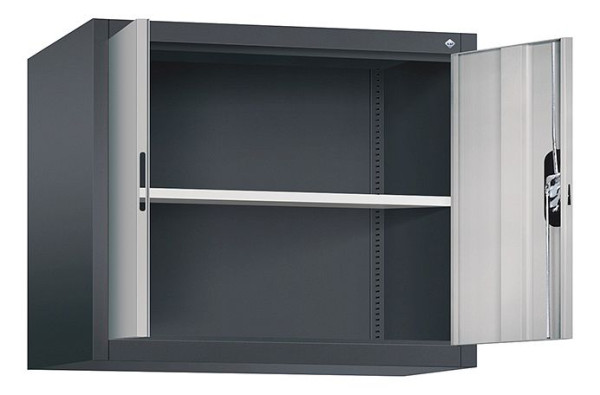 C+P bovenkast Acurado, H790xW930xD500mm, kleur: zwart grijs/wit aluminium, verzonken handgreep, 9285-000 S10194