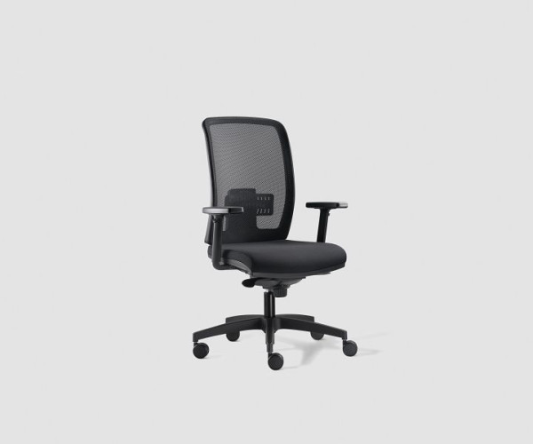 Bisley Cometa bureaudraaistoel, met mesh beklede rugleuning, gevoerde zitting, kunststof onderstel, COMENKLRV0651MR6651