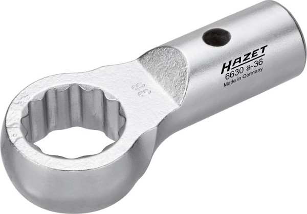 Hazet ringsleutel, ronde opname Ø 21/26 mm, uitwendig dubbel zeskantprofiel, 36 mm, 6630A-36