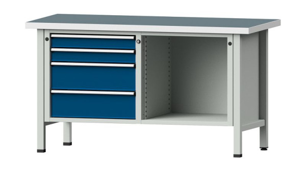 ANKE werkbanken kistwerkbank, model 134 V, 1500 x 700 x 840 mm, RAL 7035/5010, UBP 40 mm, 305.040