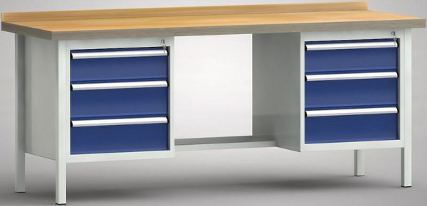 KLW professionele werkbank - 2000 x 700 x 905 mm L x D x H (ERGO uitvoering), WP202E-2000M45-E2002