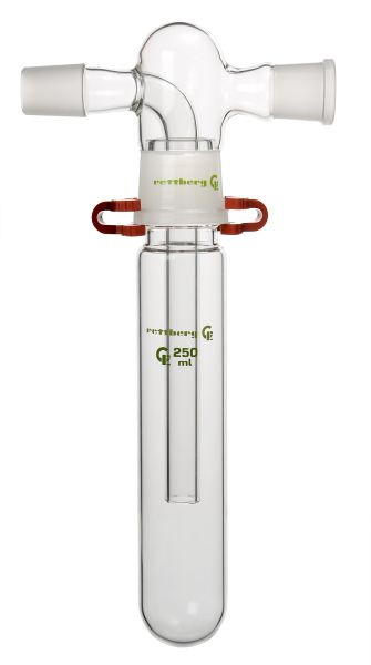 Rettberg koude val, 100 ml, tweedelig, kern/mof NS 29/32, zijdelingse aansluitingen kern/mof NS 29/32, 134050124