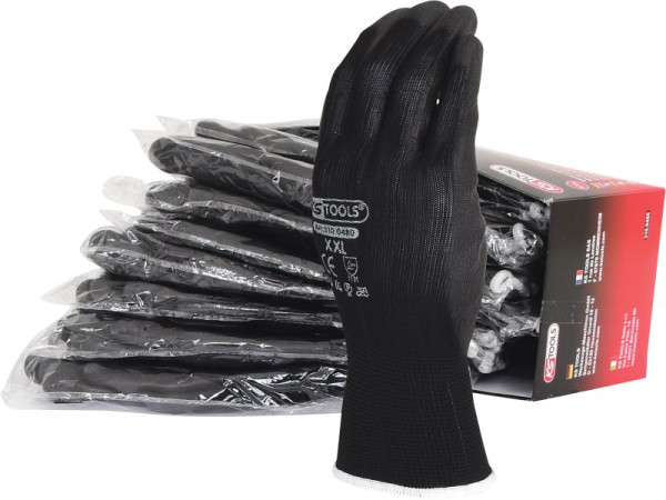 KS Tools microfijngebreide handschoenen-zwart, 11, verpakking van 12, 310.0480