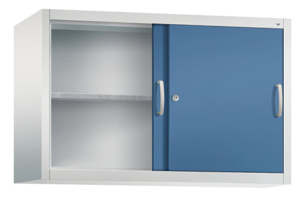 C+P bovenkast Acurado, H790xB1200xD400mm, kleur: lichtgrijs / verre blauw, beugelgreep, 2 niveaus, 2045-09 S10051