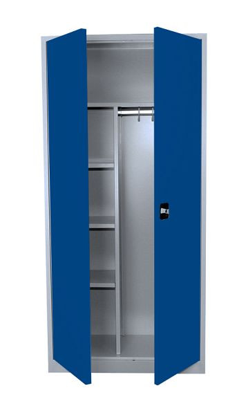 Lüllmann stalen kledingwas- / kledingarchiefkast, 1800 x 800 x 380 mm, lichtgrijs / gentiaanblauw, 545521