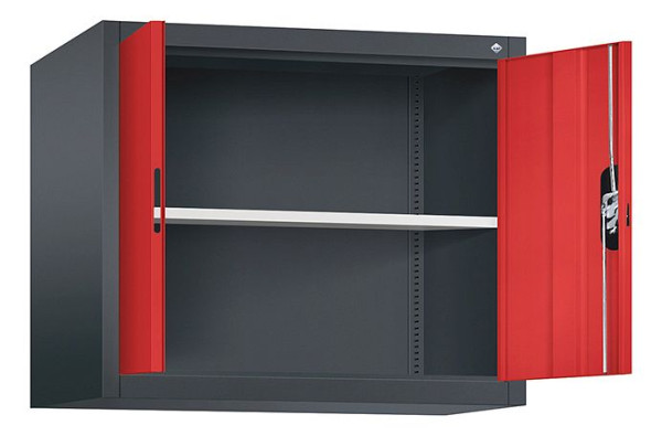C+P bovenkast Acurado, H790xW930xD500mm, kleur: zwartgrijs / vuurrood, verzonken handgreep, 9285-000 S10190