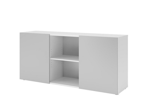 Hammerbacher dressoir met schuifdeuren 1780, 2 OH, romp: wit / voorkant: grijs, 160 x 42 x 74,8 cm (BxDxH), V1780/W/5