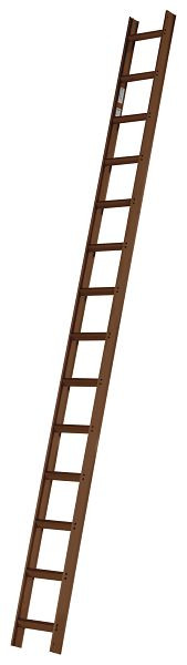 HYMER dakladder, RAL 8014 sepiabruin gecoat, 14 sporten, lengte 3,90 m, 409314