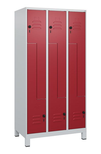 C+P Z-Spind Classic PLUS, Füße, 6 Abteile, 1800x900x500mm, 7035/3003, Drehriegel, 0800137-306 S10001