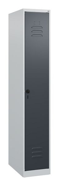 C+P luierkluis Classic PLUS met middenwand, 1700x300x500mm, 7035/7016, veiligheidsdraaigrendel, 0800007-10F S10007